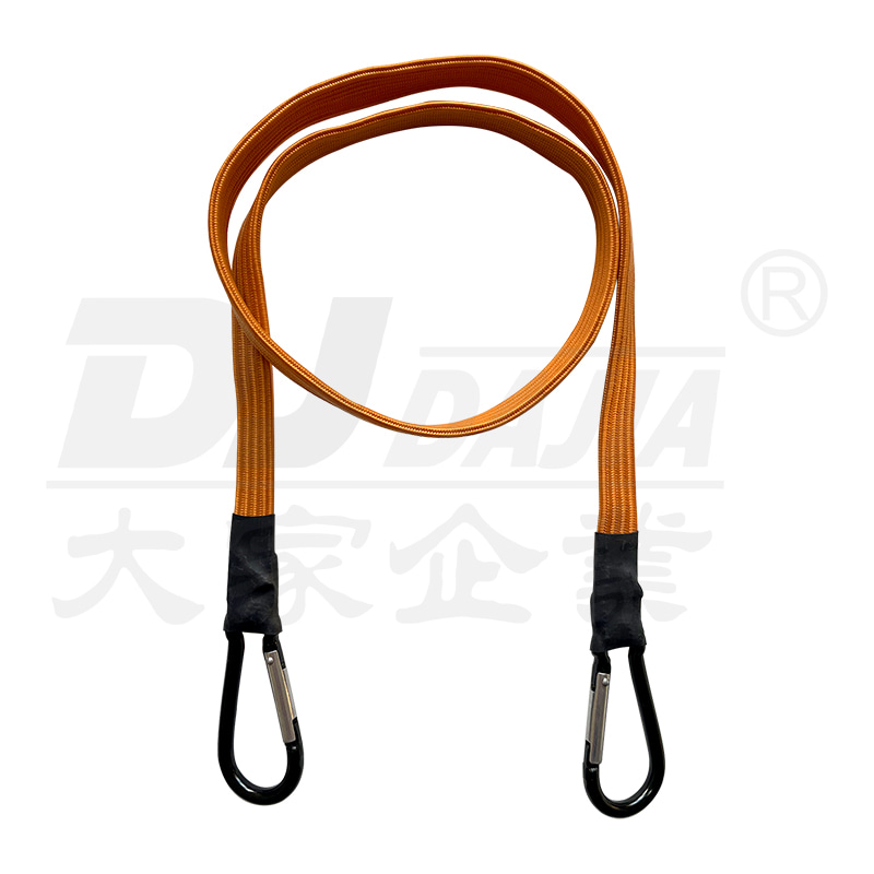 Cuerda elástica plana de 17 mm con mosquetón (aleación de aluminio)