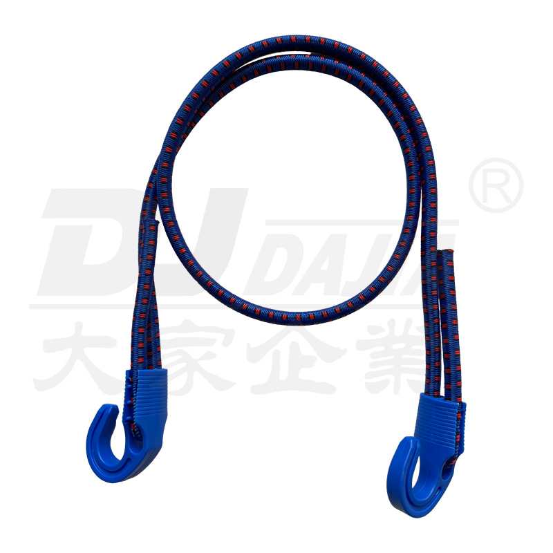 Ganchos ajustables de plástico azul, cuerdas elásticas redondas